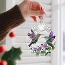 Hummingbird Stained Glass Ornament - Christmas Ornaments | Christmas Decorations for Tree | Holiday Ornament Gifts for Hummingbird Lovers | Holiday Party Gifts | Gift Ideas & Xmas Gift
