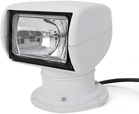 YIYIBYUS Spotlight Marine Spot Light Boat Searchlight Remote Control 12V 100W White Waterproof Spotlight 360 Degree Rotate Omnibearing Lighting for Boat Truck Car Marine (White)