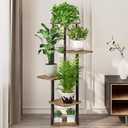 AZERPIAN Plant Stand 5 Tier Indoor Metal Flower Shelf for Multiple Plants Corner Tall Flower Holders for Patio Garden Living Room Balcony Bedroom, Black (5 Tier-Black)