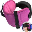 Travel Pillows for Airplanes, 360° Support Headrest Pillow with Eye Mask for Sleeping, Travel Airplane Pillow for Long Flights Car Road Trip, Travel Accessories Stop Bobblehead, Pink