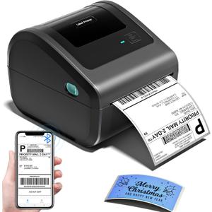 Bluetooth Shipping Label Printer 4x6 - D450BT Thermal Label Printer for Shipping Packages, Small Business, Home, Office, Compatible with Amazon, Ebay, Tiktok, Etsy, USPS (Grey)