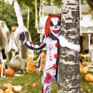Halloween Tree Wrapping Scary Clown Decorations, 51.2 Inch Large Horror Clown for Halloween Holiday Outdoor, Lawn, Tree, Pilar, Porch Decorations