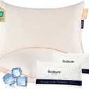 Bedsure Memory Foam Pillows Queen Size, Set of 2, Adjustable Firm Bed Pillows for Sleeping, Cooling Dual-Sided Design, Rayon Derived from Bamboo Pillowcases for Side, Back, Stomach Hot Sleepers (Orange)