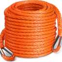 DAYDOOR Winch Rope Extension, 3/8'' x 92ft Synthetic Winch Extension Rope, 26,500 Lbs Winch Extension Line for Off Road Vehicle ATV UTV SUV Jeep(Orange)