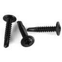 2 x Mellewell #8 x 1 Wafer Head Self Drilling Screws, Self Tapping Screws Sheet Metal Screws, Black Finish Stainless Steel, Pack of 100