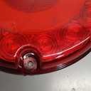 2Pcs 7" inch Round Halo Transit Bus Tail Lights 72 LEDs Stop Brake Turn Signal Running Lights Tail light w/Surface Mount Gasket Waterproof Sealed IP67, RV Camper for DC10-30V(Red Lens_Red Light)