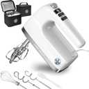 Lord Eagle 9-Speed Digital Hand Mixer Electric Handheld, 500W DC Motor Kitchen Mixer for Cake Baking, Lightweight Egg Beaters with Stain-resistant & Waterproof Storage Bag & 6 Accessories