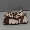 Floerns Women's Y2k Mini Denim Skirt Cow Print Low Waist Raw Hem Western Jean Skirt (Medium, Brown and White)