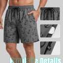 7 Inch Men Swim Trunks with Compression Breathable Liner Quick Dry Zipper Pockets for Pool Board Beach Cruise