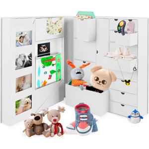Baby Keepsake Box - Baby Memory Box - Baby Boy Girl Keepsake Box Tins Memory Box Pregnancy Baby Bubbs Storage Box Baby First Year Box Library Baby All-in-One Organizer (Pink)