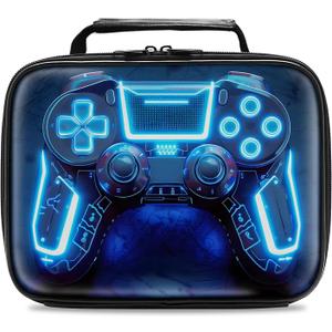 Gamer Lunch Box for Boys,Leather Boys Lunch Bag for Kids,Gamer Gifts for Kids,Insulated Video Game Lunchbox,Reusable Portable Lunchbox for School Travel Picnic Hiking Beach
