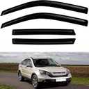 4PC Rain Guards for 2007-2011 Honda CR-V EX LX EX-L SE Window Visors for 07-11 CRV Deflectors Sun Shades Vent Tape On Out Channel