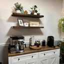 BAYKA Floating Shelves, 36 inches Long Wall Mounted Rustic Wood Shelves for Bathroom, Bedroom, Living Room, Kitchen, Office, Hanging Shelf for Books/Storage/Decor(Rustic Brown,Set of 2)