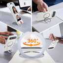 for iPhone Air Case with Stand,Fits MagSafe,Military Drop Protection,Build in Kickstand,iPhone Air Phone Case 6.5" Matte White