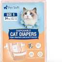 Pet Soft Disposable Cat Diapers  Diaper for Female & Male Cats, Puppy Doggie Diapers for Female Dogs with Adjustable Foam Tail Hole, Small (24Pcs, Yellow)