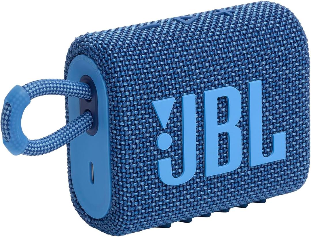 JBL Go 3 Eco: Portable Speaker with Bluetooth, Built-in Battery, Waterproof and Dustproof Feature - Blue 