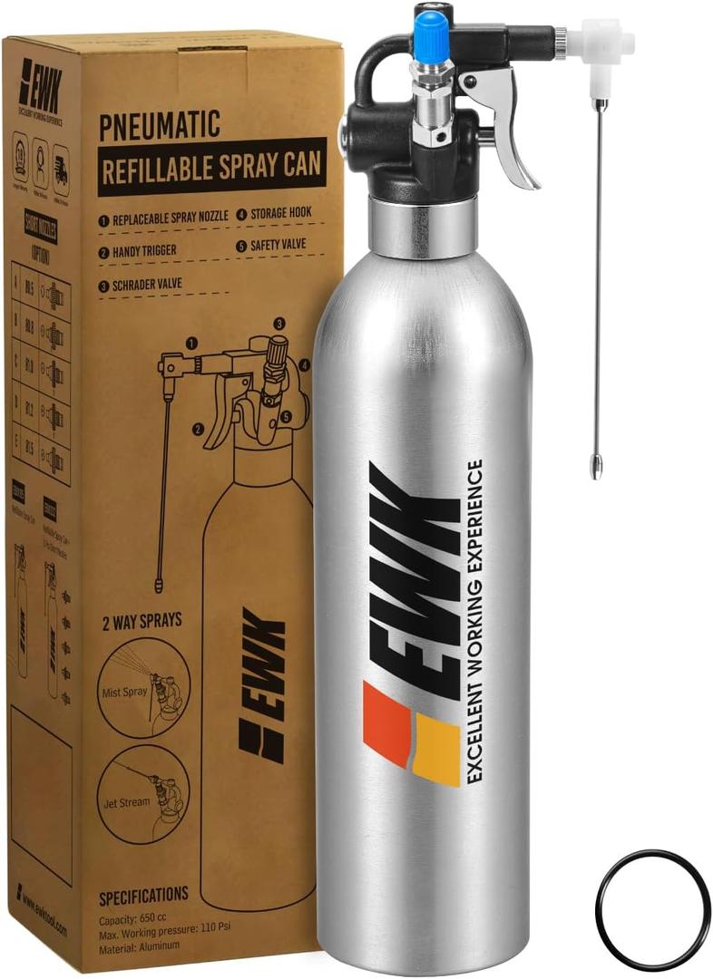 EWK 22 oz 110 psi Refillable Liquid Spray Can for Brake, Machine & Engine Cleaning