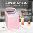 Igloo Portable Ice Maker with Handle & Scoop- Countertop Ice Maker with LED Control Panel & 1.5 Qt Water Tank- Ice Maker Produces 26 Lb Of Ice In 24 Hours With 9 Large or Small Cubes In 7 Minute -Pink