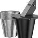 Upgraded Grease Bucket with Lid & 12PCS Liners, Grease Catcher for Smoker Drip Bucket, Compatible with Traeger, Pit Boss, Z Grills, Recteq and More - Grease Bucket for Pellet Grill