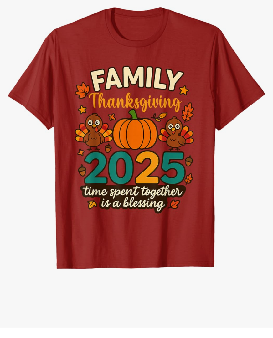 Family Crew Thanksgiving 2025 Turkey Matching Men Women T-Shirt, red, Size XS
