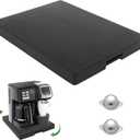 Sliding Tray for Coffee Maker - Appliance Slider 360 Rolling Tray With Wheels & Brake for Kitchen Countertop, Sliding Pull Out Mat for Ninja Air Fryer Coffee Pot Under the Cabinet (12"W 16"D) Black