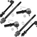 6pcs Front Sway Bar End Links K750026 Front Outer Tie Rod Ends ES800321 Front Inner Tie Rod Ends EV800398 Fits 15mm Thread Tie Rods,for 2007-2009 Chrysler Aspen, for 2004-2009 Dodge Durango