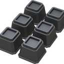 Whynonap Bed Risers 4 Inch Heavy Duty Bed Elevators, Set of 6 Lifts Up 3,000 lbs Furniture Riser for Sofa and Table, Black