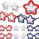 Konohan 4th of July Star Sunglasses 250th Patriotic Accessories for USA Red White Blue Glitter Glasses America Party Favors
