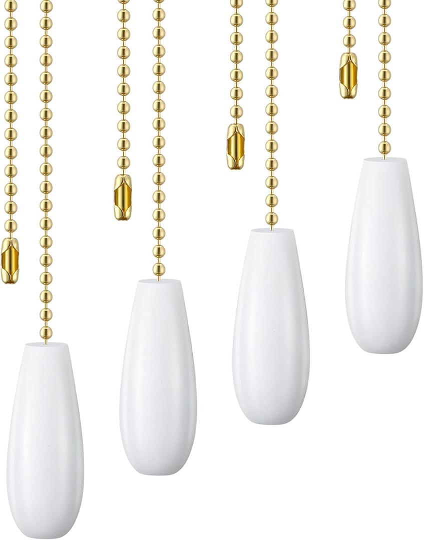 Boao 4 Pieces Ceiling Fan Pull Chains Wooden Pendant Pull Chains Extension 13.8 Inch for Ceiling Light Lamp Fan