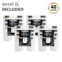 Party Essentials Bistro Hard Plastic Coffee Cup/Tea Mug w/Handle, 40 Count, 8-Ounce, White with Silver Rim