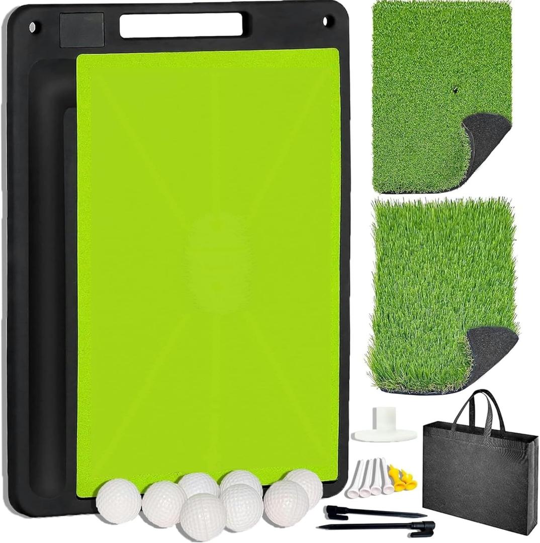 Golf Training Mat Impact Swing Hitting Practice Board w/Heavy Duty Rubber Base, Versatile Replaceable Surface, Outdoor/Indoor Training Aid for Swing Path Feedback (Light Green) Golf Training Mat Impact Swing Hitting Practice Board w/Heavy Duty Rubber Base, Versatile Replaceable Surface, Outdoor/Indoor Training Aid for Swing Path Feedback (Light Green)