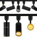 EAGLOD 12W LED Track Light Heads,Dimmable Single Circuit H Type Track Lighting Head for Accent Task,Retail,Art Exhibition Spot Lighting,120V CRI90+ 3000K Warm White 36Angle Halo Type 6 Pack (Black)