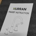 Bathroom Faucets for Sink 3 Hole, Hurran Matte Black Bathroom Sink Faucet with Pop-up Drain and Supply Lines, Stainless Steel Lead-Free Widespread Faucet for Vanity RV Farmhouse Sink