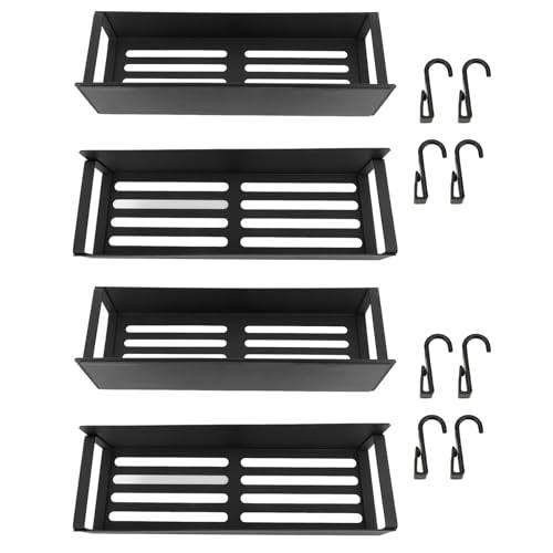 Side Refrigerator Storage Rack, Powder Coating Iron Magnetic Kitchen Shelf, Wall Mounted Rack | Refrig Side Rack | Fridge Organizer Shelf for Kitchen (4PCS)