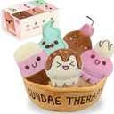 Soft Plushies for Emotional Support - Sundae Therapy Ice Cream Plush Set - Anxiety Relief and Mood Boost - Funny Gifts - Gift for Girlfriend - Cute Squishable Mini Tiny Plushies - Stress Relief