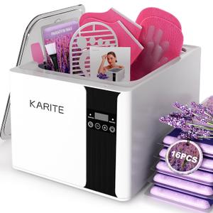 KARITE Paraffin Wax Machine for Hands and Feet, 9000ml Paraffin Wax Bath with Auto-Timer, Smart Mode, Precision Temperature Control, Paraffin Wax Warmer Kit with 16PCs Refills