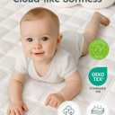 Yoofoss Waterproof Crib Mattress Protector, Quilted Crib Mattress Pad Cover Ultra Soft and Breathable, Machine Washable Toddler Mattress Protector for Standard Baby Crib Size 52''x28''