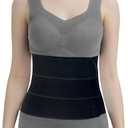 CANMIUS Abdominal Binder Post Surgery Tummy Tuck Belt - Compression Stomach Wrap Belly Band, Skin-friendly, Breathable - (30" - 45") 3 Panel - 9" BLACK