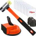 Floor Gap Fixer Tool Kit With Rubber Mallet & 10 Reusable Sticky Pads& 2 Knee Pads,Suction Cup Laminate/Vinyl Flooring Tool For Fix Gaps,Heavy Duty Floor Gap Repair Kit For Vinyl Plank Hardwood Floor
