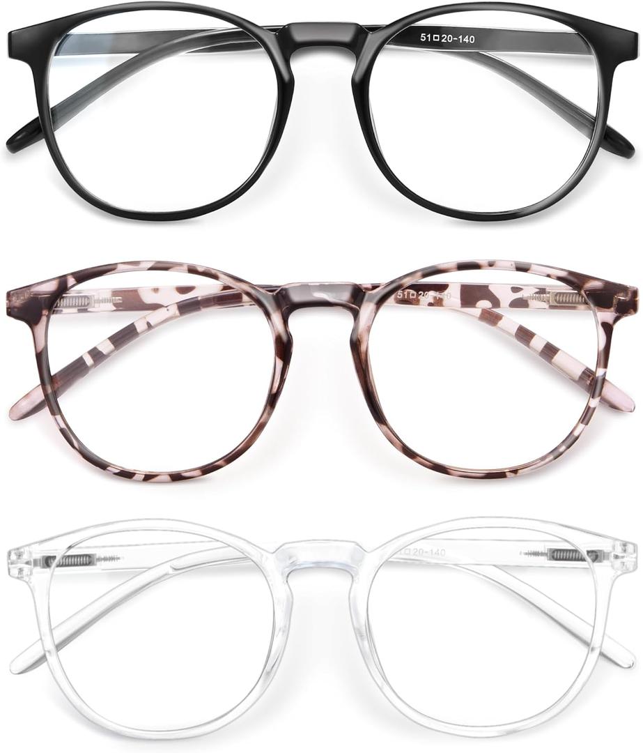 IBOANN Iconic Blue Light Glasses for Woman - Computer Glasses up to 99% Blue Light Blocking - Anti Eyestrain & UV Glare (*A1 Light Black & Leopard & Transparent)