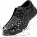 Work Shoes Water Resistant Walking Sneakers Zapatos Trabajo Waterproof for Food Service Chef Kitchen (10 Wide, Fk01 | Black)