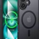 FNTCASE for iPhone 16 Plus Case [Compatible with Magsafe] Translucent Matte Cases with [Screen Protector] Military Grade Shockproof Protective Phone Cover - Black