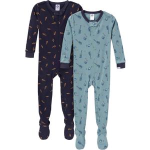 Gerber baby-boys 2-pack Snug Fit Footed Cotton Pajamas (4T, Guitars)