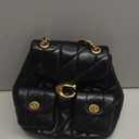 COACH Women's Quilted Leather Tabby Backpack (Black)