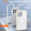 Red2Fire Magnetic for iPhone 15 Pro Max Case, [Compatible with MagSafe][Military Grade Drop Protection][Heavy Duty Shockproof] Non-Slip Translucent Matte Bumper Phone Case for iPhone 15 Pro Max 6.7" (Antique White)