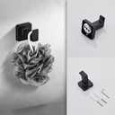 Matte Black Bathroom Hardware Set 4 Pieces,Bathroom Accessories Set Stainless Steel Wall Mounted, Hand Towel Bar, Towel Ring, Robe Towel Hooks,Toilet Paper Holder,Towel Bar Set, 23.6 Inch