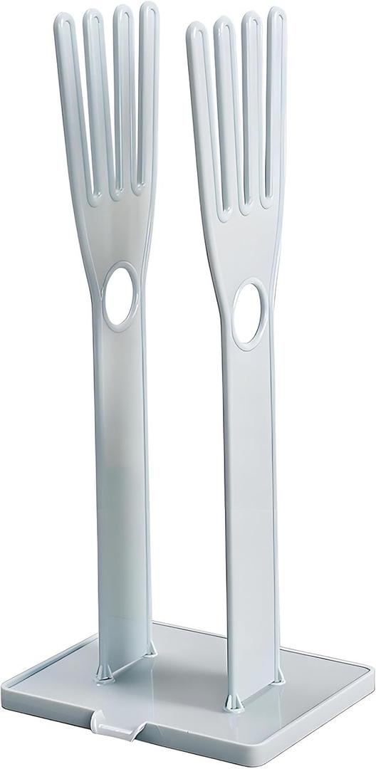 Kitchen Glove Holder Kitchen Glove Stand Holder Rubber Glover Drying Dryer Rack Reusable Rubber Glove Clothes Drying Rack for Dish Gloves and Rags (Blue)