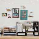 NUTIKAS Desk Shelves Desktop Organizer Shlef - Black Office Organization for Top of Desk Organizers and Accessories Corner Bookshelf Table Top Shelving Small Hutch Decorations for Office