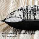 A Moment Throw Pillow Covers 20x12 Inch Set of 2, Soft Textured Decorative Tie-Dye Style Cushion Covers, Modern Boho Farmhouse Home Decor Pillow Cases for Couch, Bed, Living Room,Black