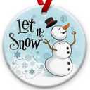 Funny Snowman Christmas Ornament 2025  Let Snow Ornament, Holiday Tree Decoration, Funny Humorous Winter Gift - Xmas Hanging Decor, Secret Santa Present, Snowman Gift Ideas for Family